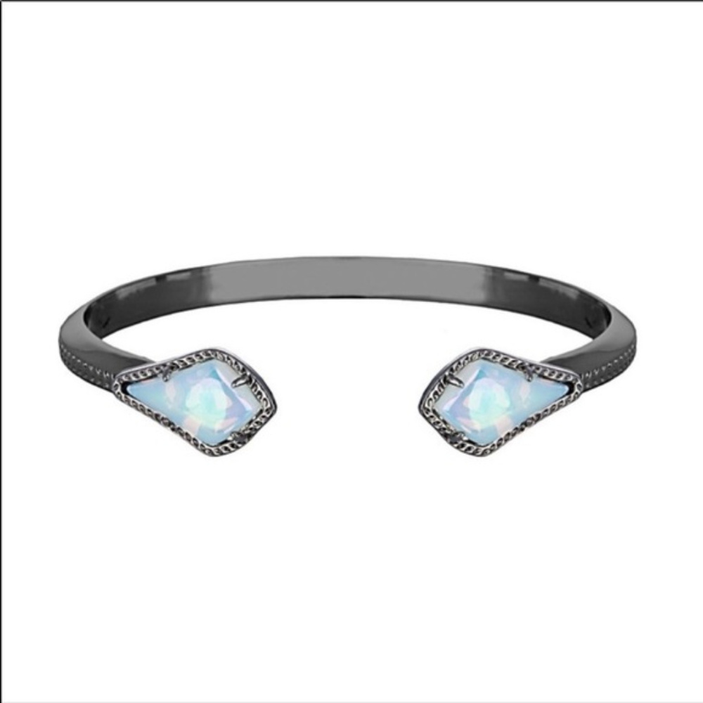 Kendra Scott Opalite gunmetal Liana cuff bracelet